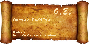 Oszter Beáta névjegykártya